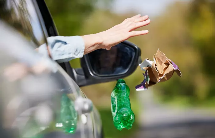 Выброс мусора из авто